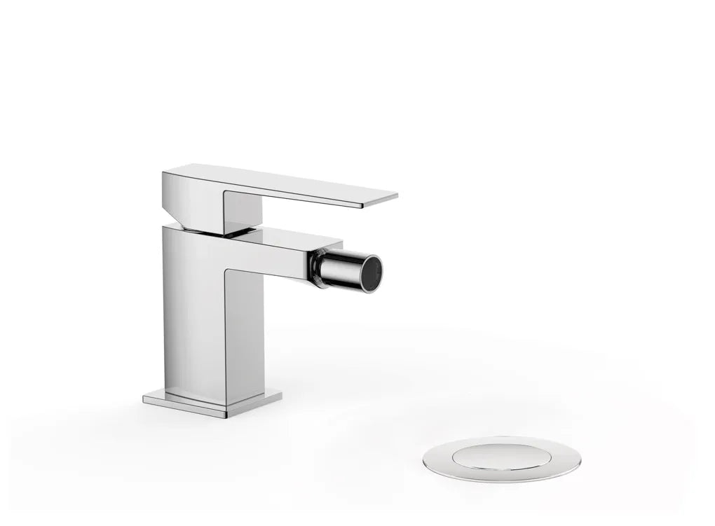 Grifo monomando para bidé con válvula de desagüe latón con acabado cromado SLIM TRES 1