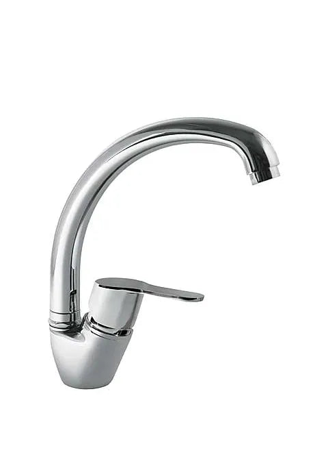 Grifo monomando para fregadero con caño curvo de latón acabado cromado Standard TRES 0