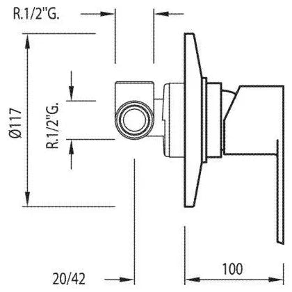 Grifo monomando para fregadero con teleducha extraíble y soporte mural Cocina Standard TRES 3