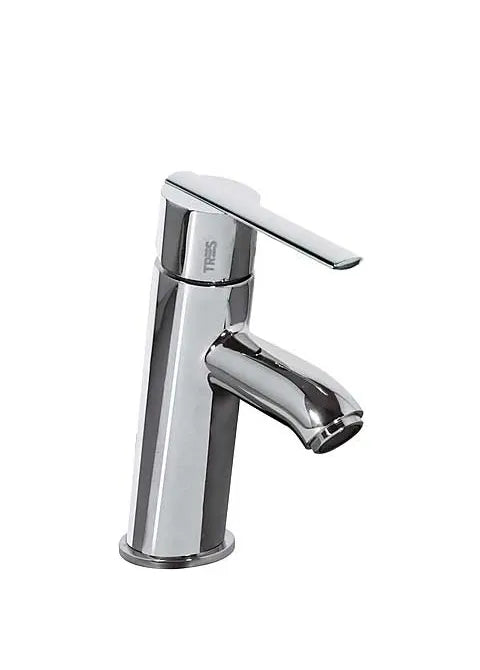 Grifo monomando para lavabo con caño inclinado de latón acabado cromado Lex Tres 0