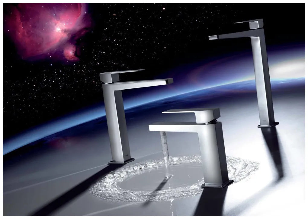 Grifo monomando para lavabo con caño plano de latón con acabado cromado S SLIM TRES 2