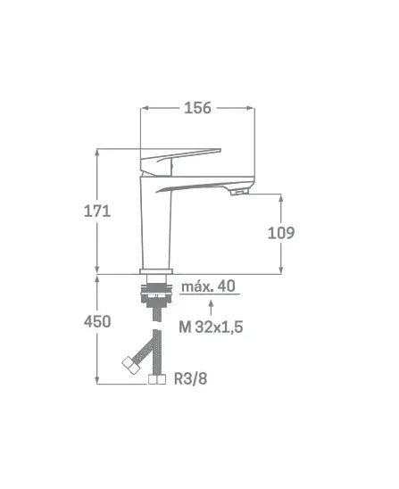 Grifo monomando para lavabo con cartucho cerámico acabado oro cepillado Fine de Källa 1