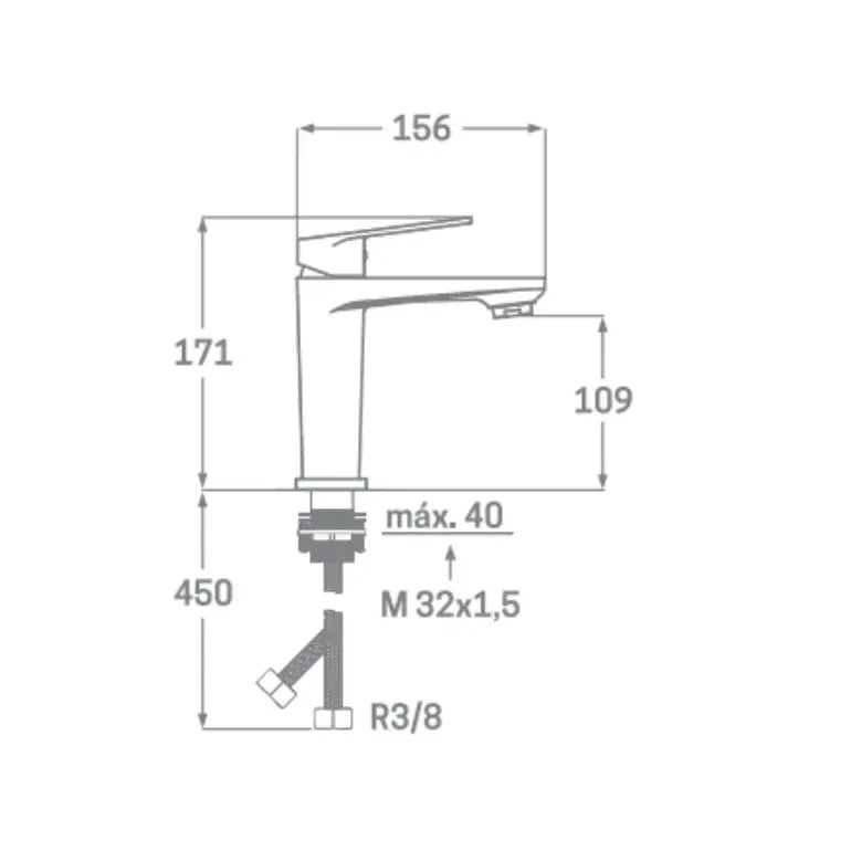 Grifo monomando para lavabo con cartucho cerámico y acabado cromado Fine Källa 1