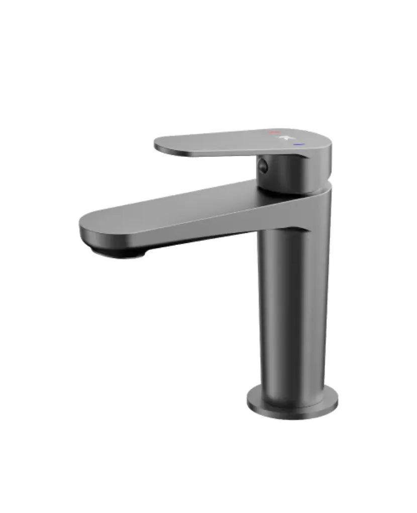 Grifo monomando para lavabo con cartucho cerámico y acabado grafito cepillado Fine Källa 0