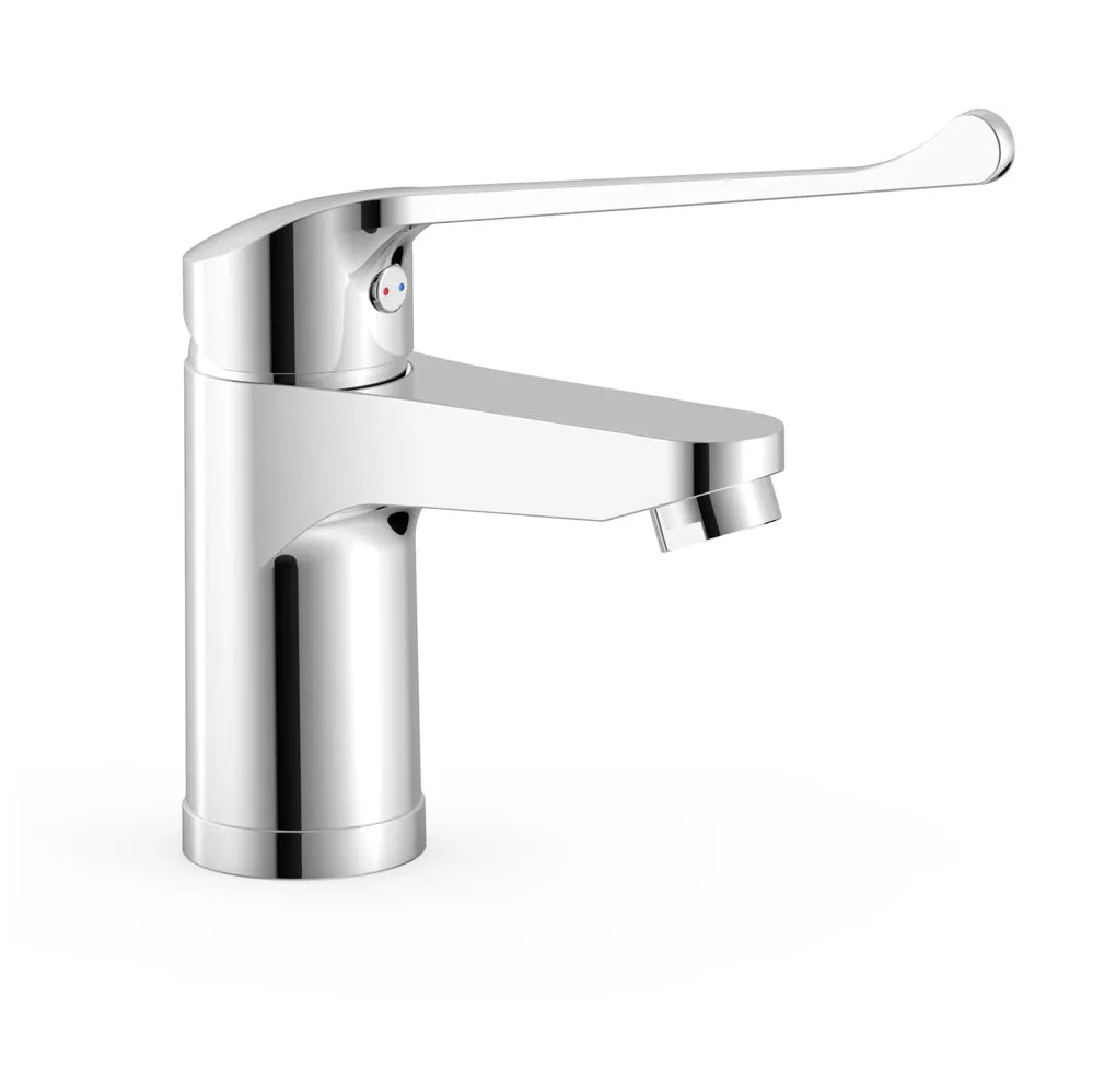 Grifo monomando para lavabo de latón con acabado cromado Basic TRES 0