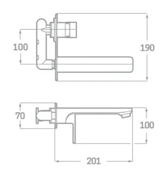 Grifo para lavabo empotrado con acabado cromado SKARA Källa 1