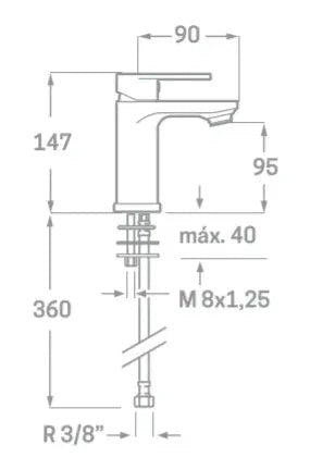 Grifo para lavabo Legend blanco Källa 1