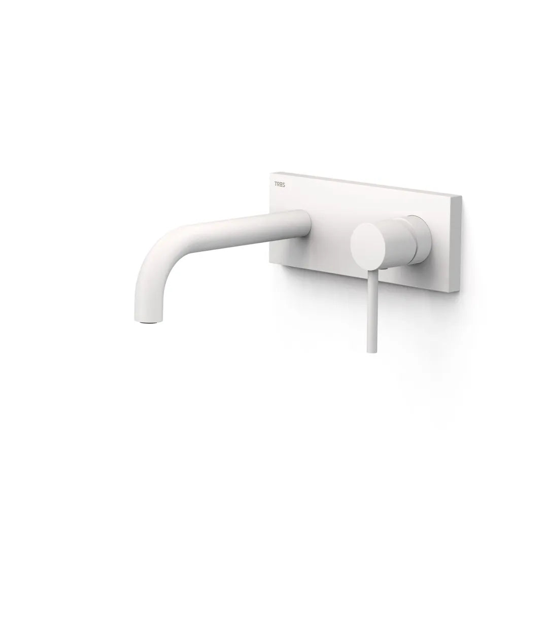 Grifo para lavabo monomando con cuerpo empotrado blanco mate Study Tres 0