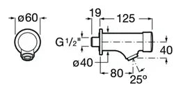 Grifo temporizado de pared con control de temperatura y acabado cromado Roca 1