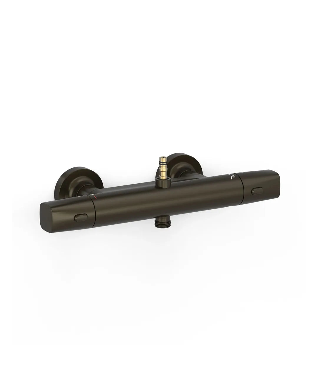 Grifo termostático mural de dos vías con conexión para barra de volante y acabado negro bronce Over Wall Tres 0