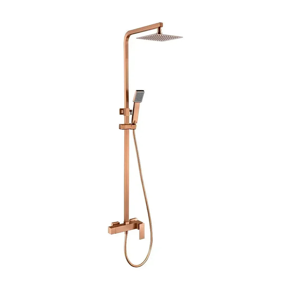 Barra de ducha monomando extensible acero inoxidable acabado oro rosa cepillado Pisa de Imex Imex