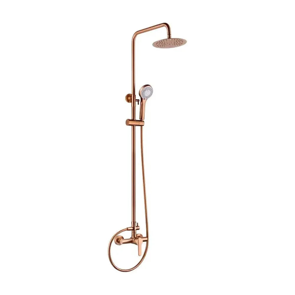 Barra de Ducha Monomando Extensible en Acero Inoxidable con Acabado Oro Rosa Cepillado — Roma de Imex Imex