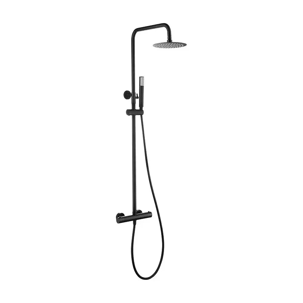 Barra de ducha termostática hecha de acero inoxidable con acabado negro mate Genova de Imex Imex