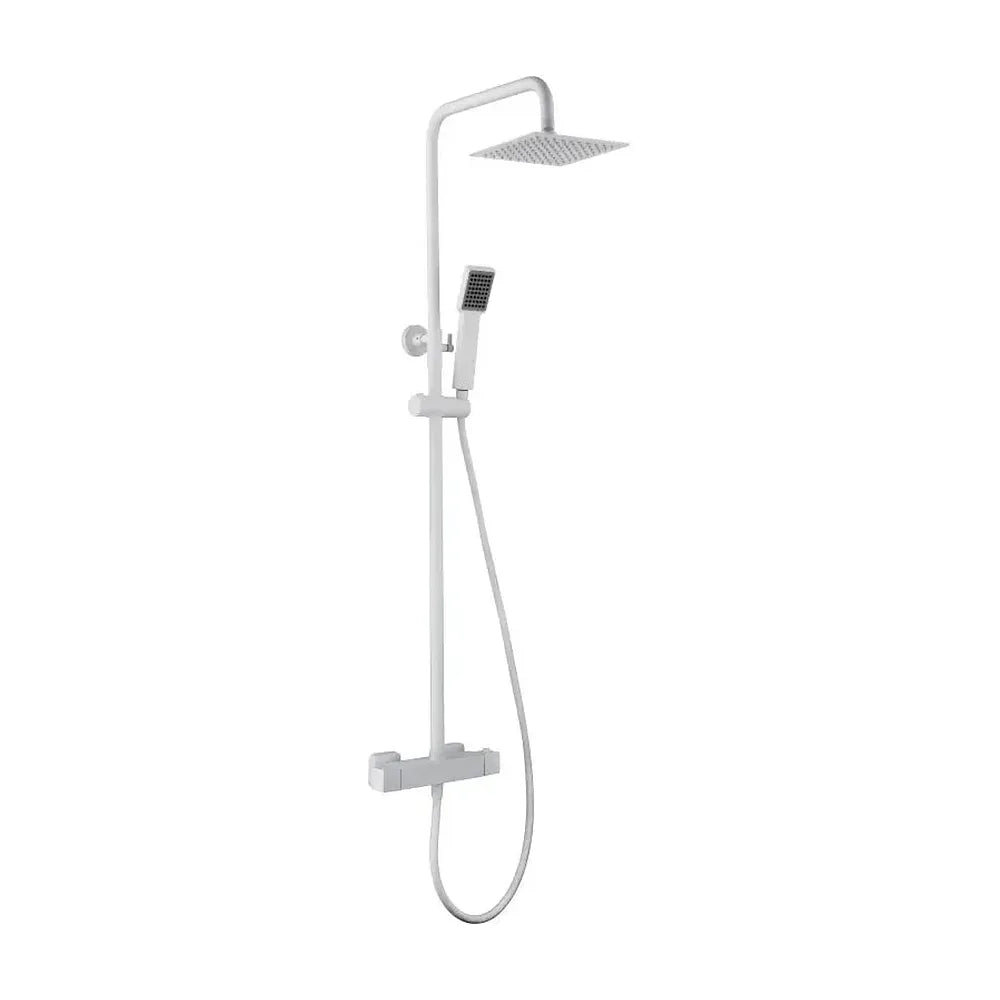 Barra de ducha termostática hecha de acero inoxidable con acabado blanco mate Art de Imex Imex