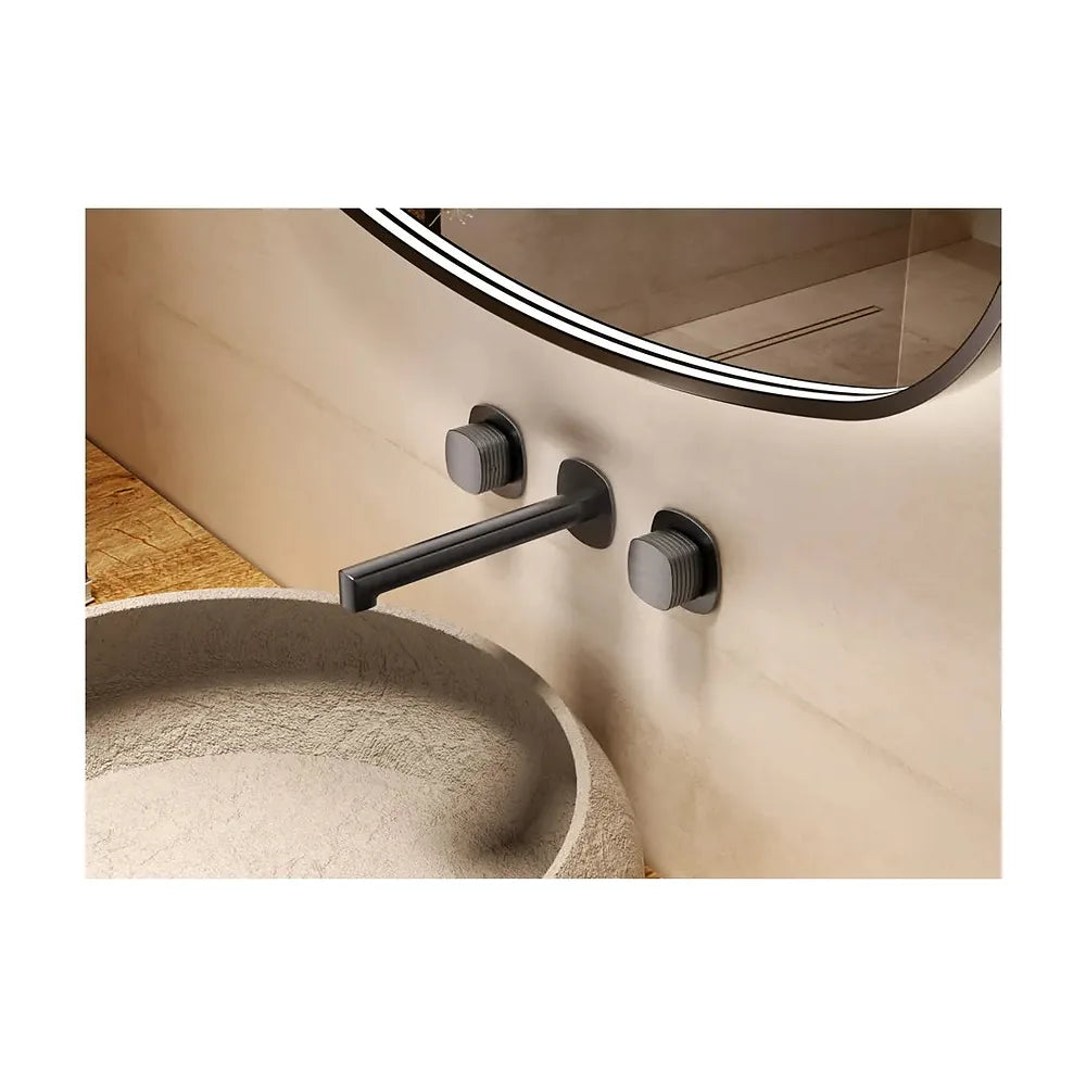 Detalle de funcionamiento de Bimando empotrado lavabo Firenze níquel cepillado Imex