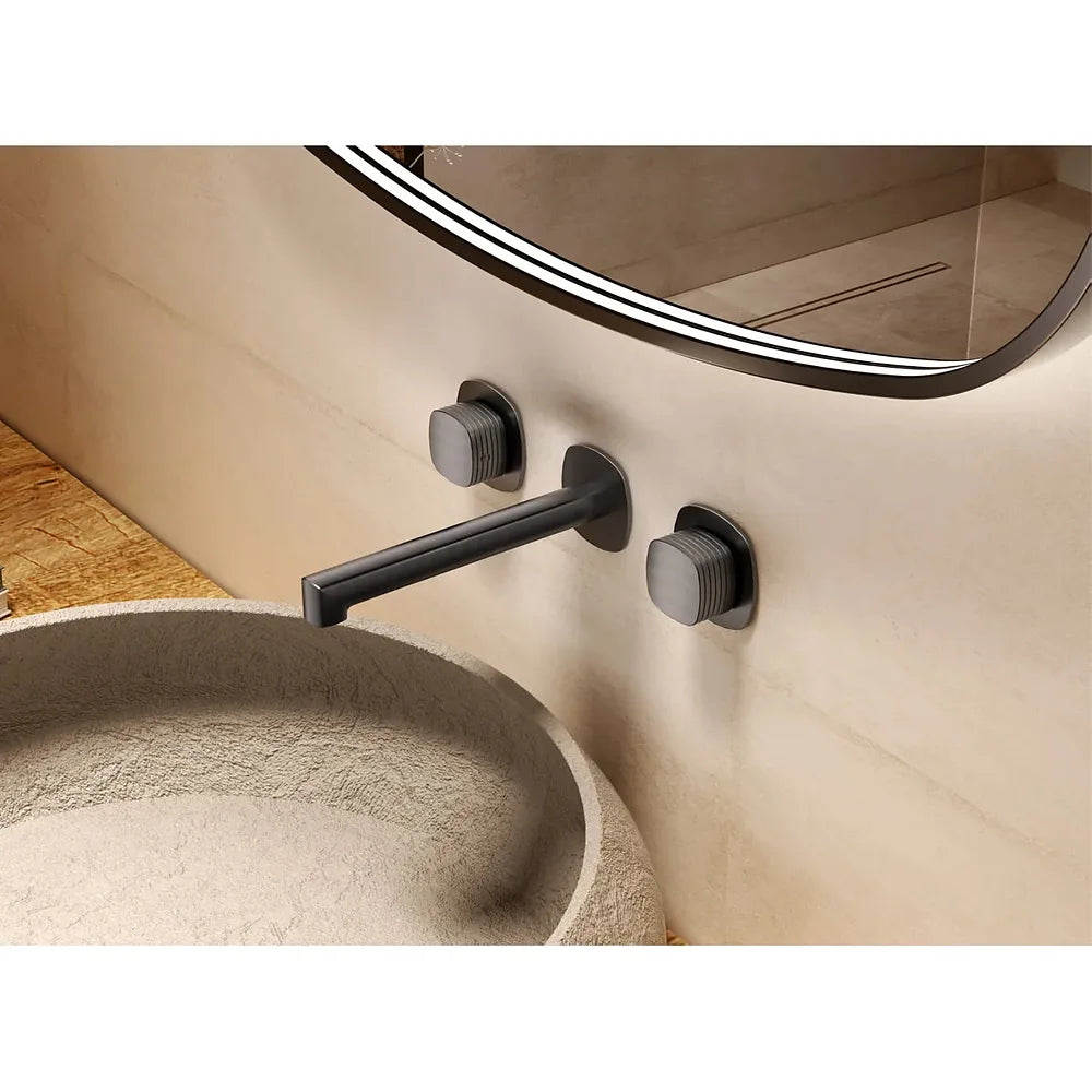 Plano o detalle técnico de Bimando empotrado lavabo Firenze oro rosa cepillado Imex