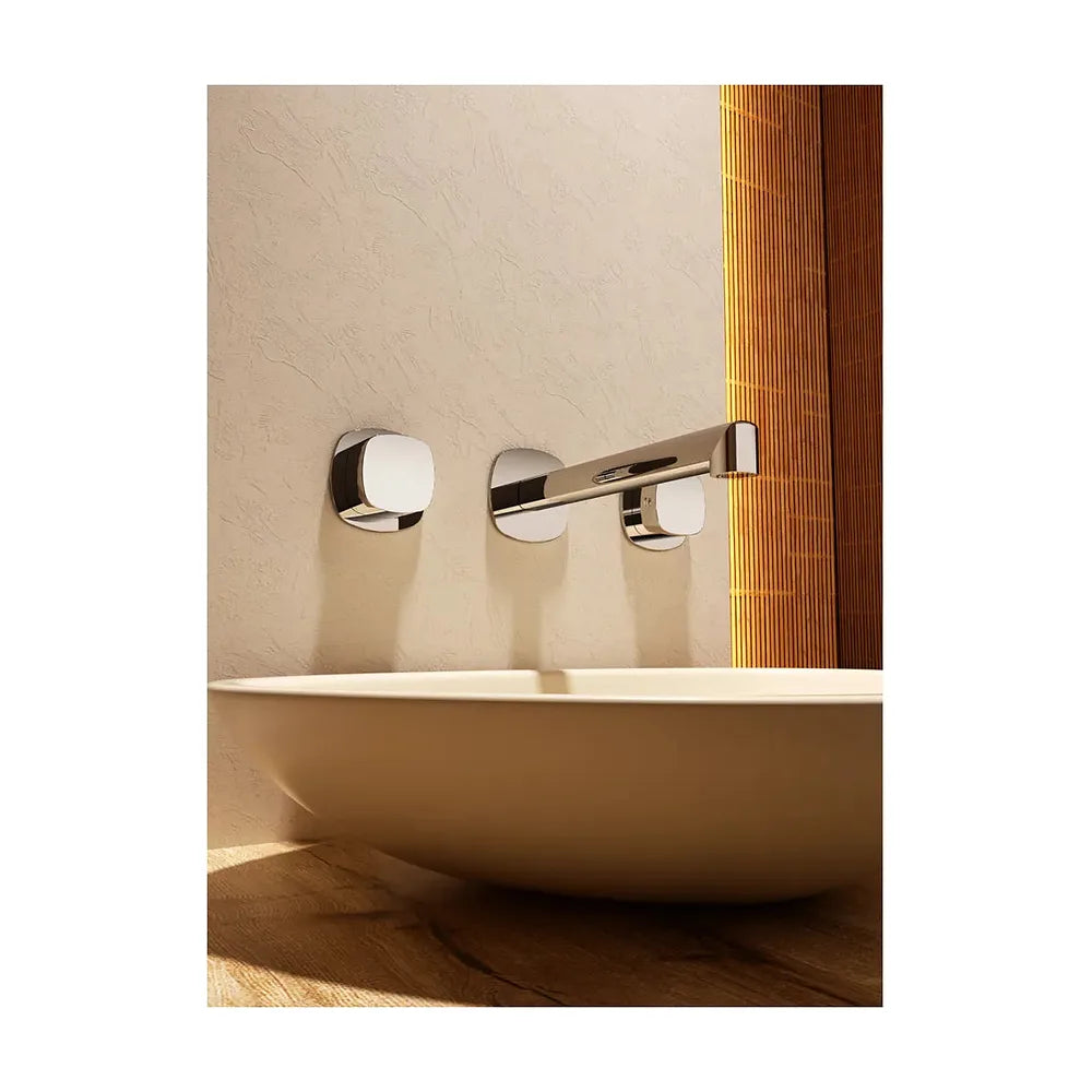 Vista trasera o instalación de Bimando empotrado lavabo Toscana oro cepillado Imex