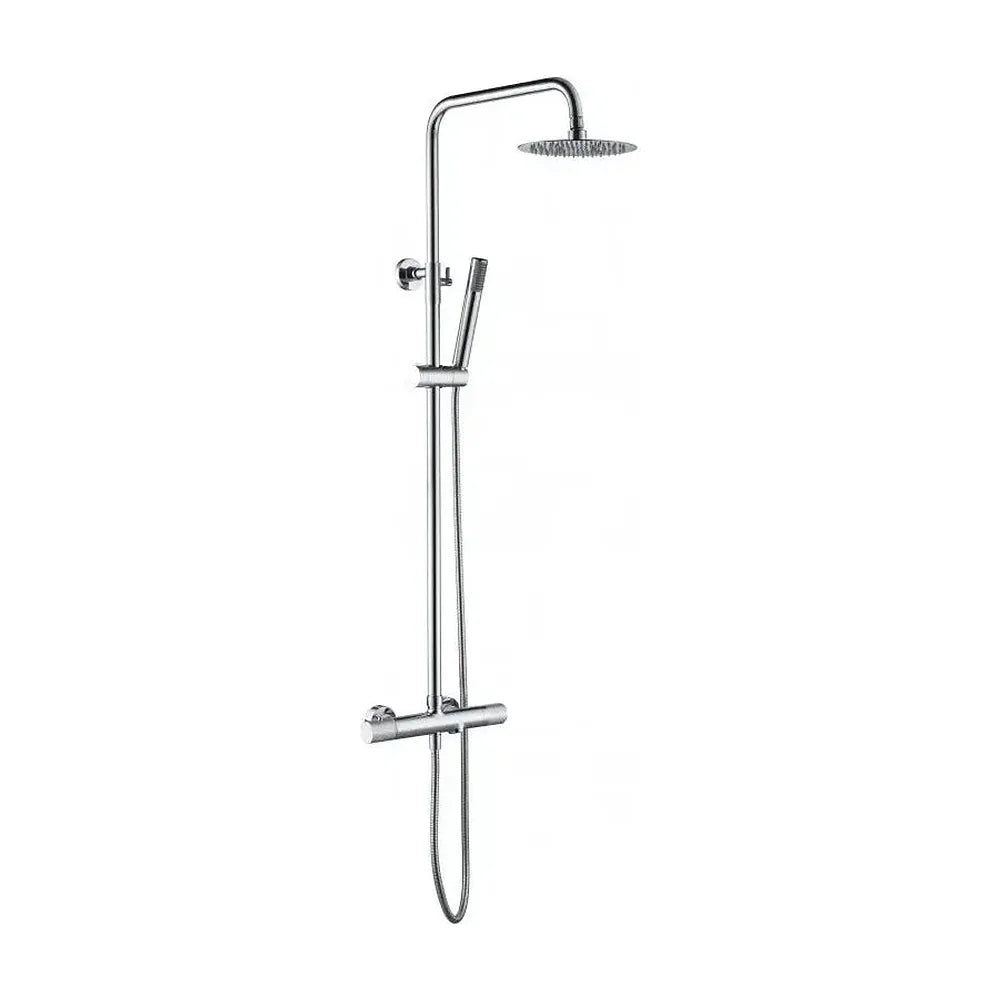 Columna de bañera y ducha termostática de diseño moderno con un acabado cromado Line de Imex Imex
