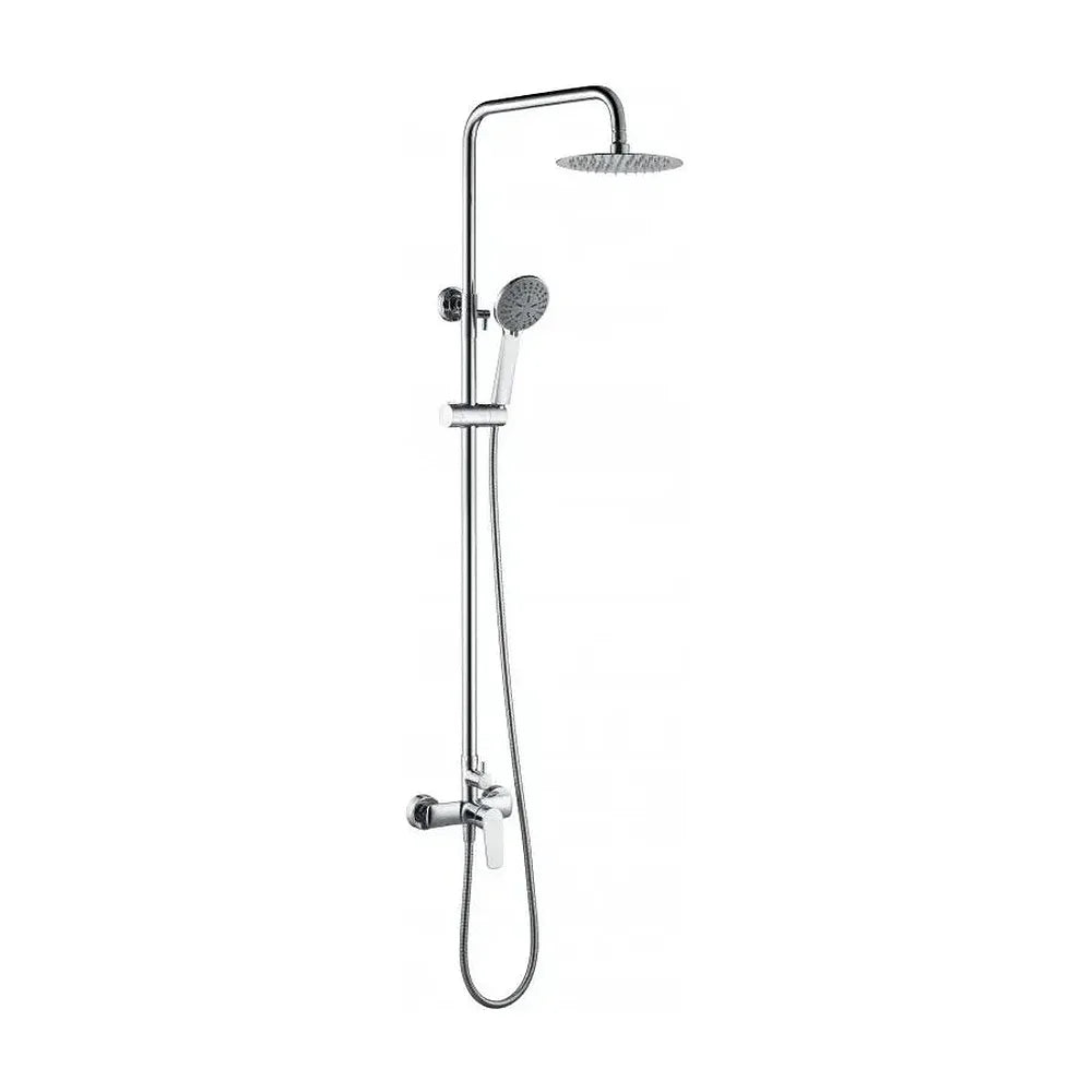 Columna de diseño moderno para ducha monomando con un acabado cromado Belgica de Imex Imex