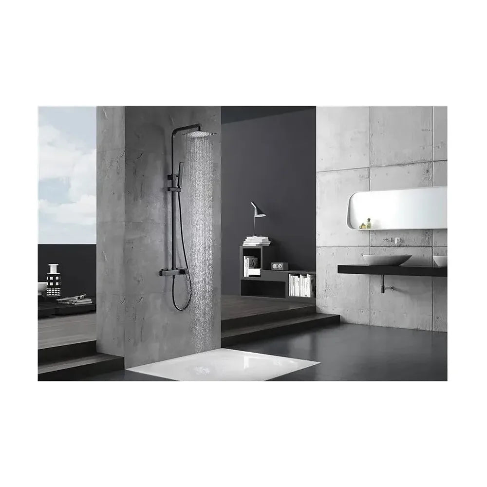 Vista principal de Columna de ducha con una barra de acero inoxidable de acabado negro mate Suecia de Imex