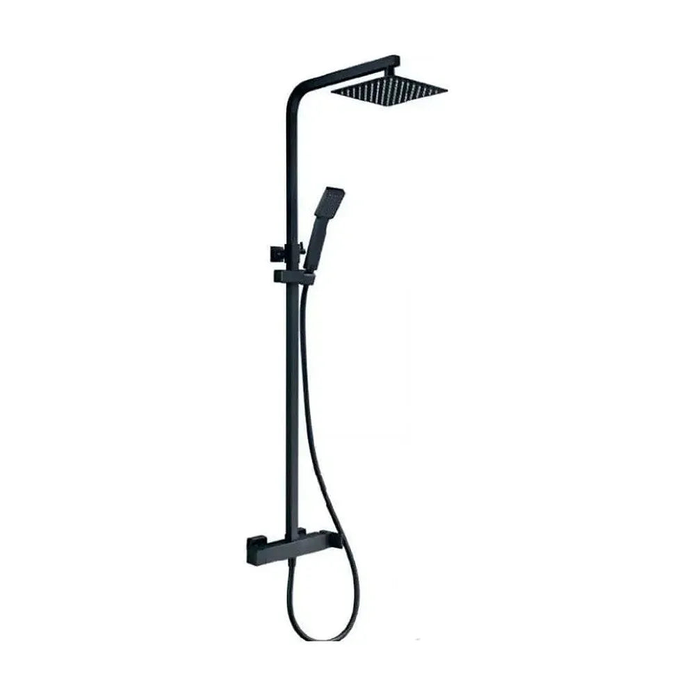 Columna de ducha para pared con un diseño extensible de acabado negro mate Fiyi de Imex Imex