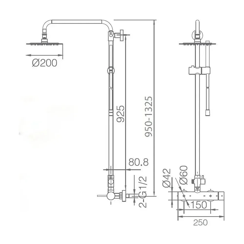 Vista principal de Columna de pared para ducha empotrada de diseño moderno en color blanco mate stick Milos de Imex