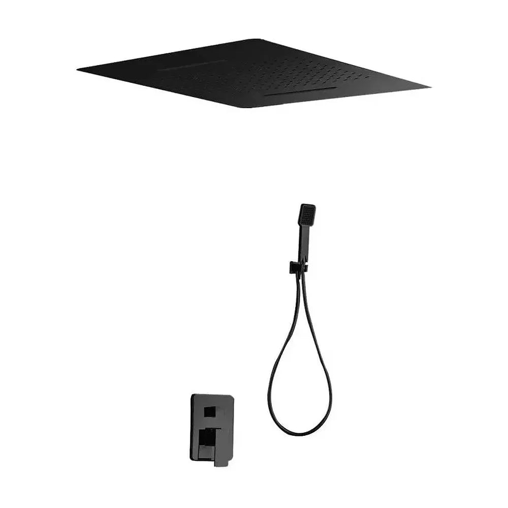 Conjunto de ducha monomando con un diseño moderno en color negro mate Sumatra de Imex Imex