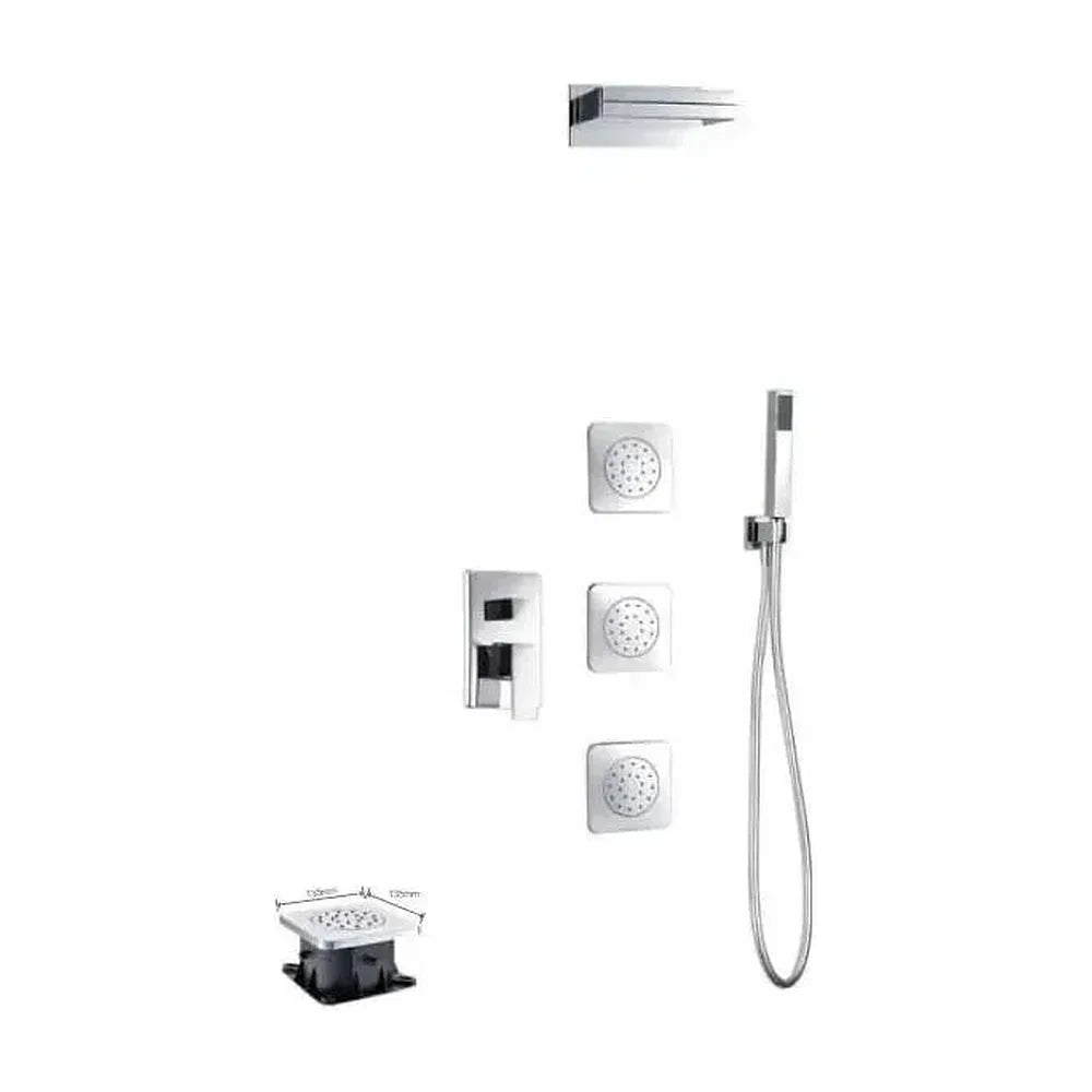 Conjunto de ducha para pared de acabado cromado con un diseño moderno Formentera de Imex Imex