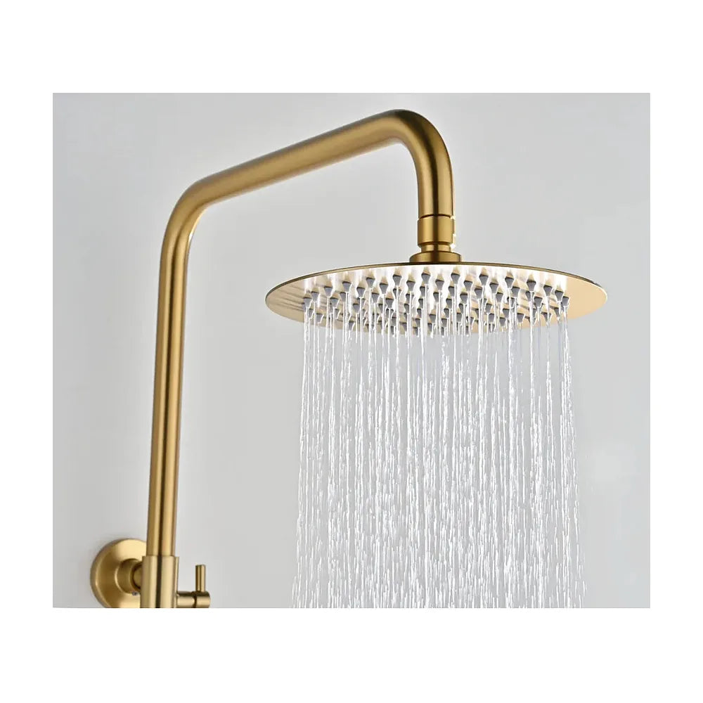 Vista en conjunto ambientada de Conjunto ducha monomando Bless oro cepillado Imex