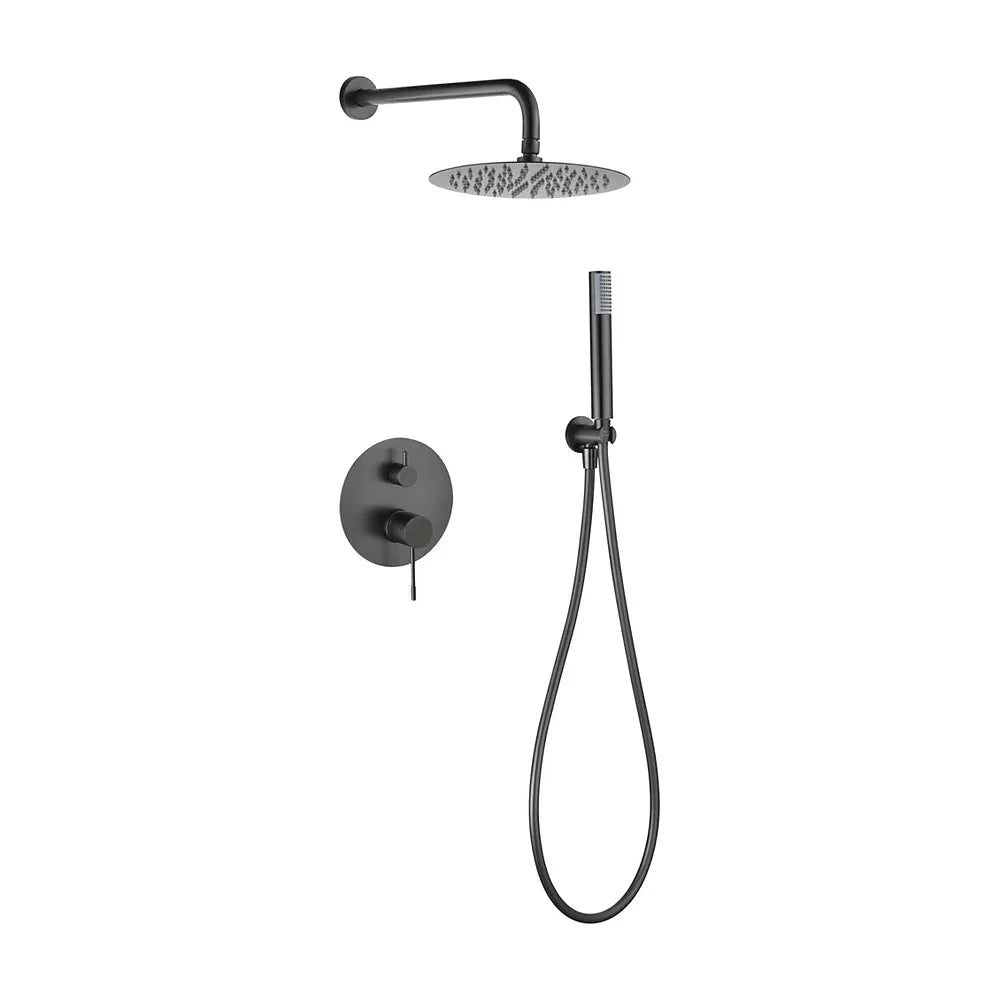 Conjunto ducha monomando empotrado Genova black gun metal Imex Imex