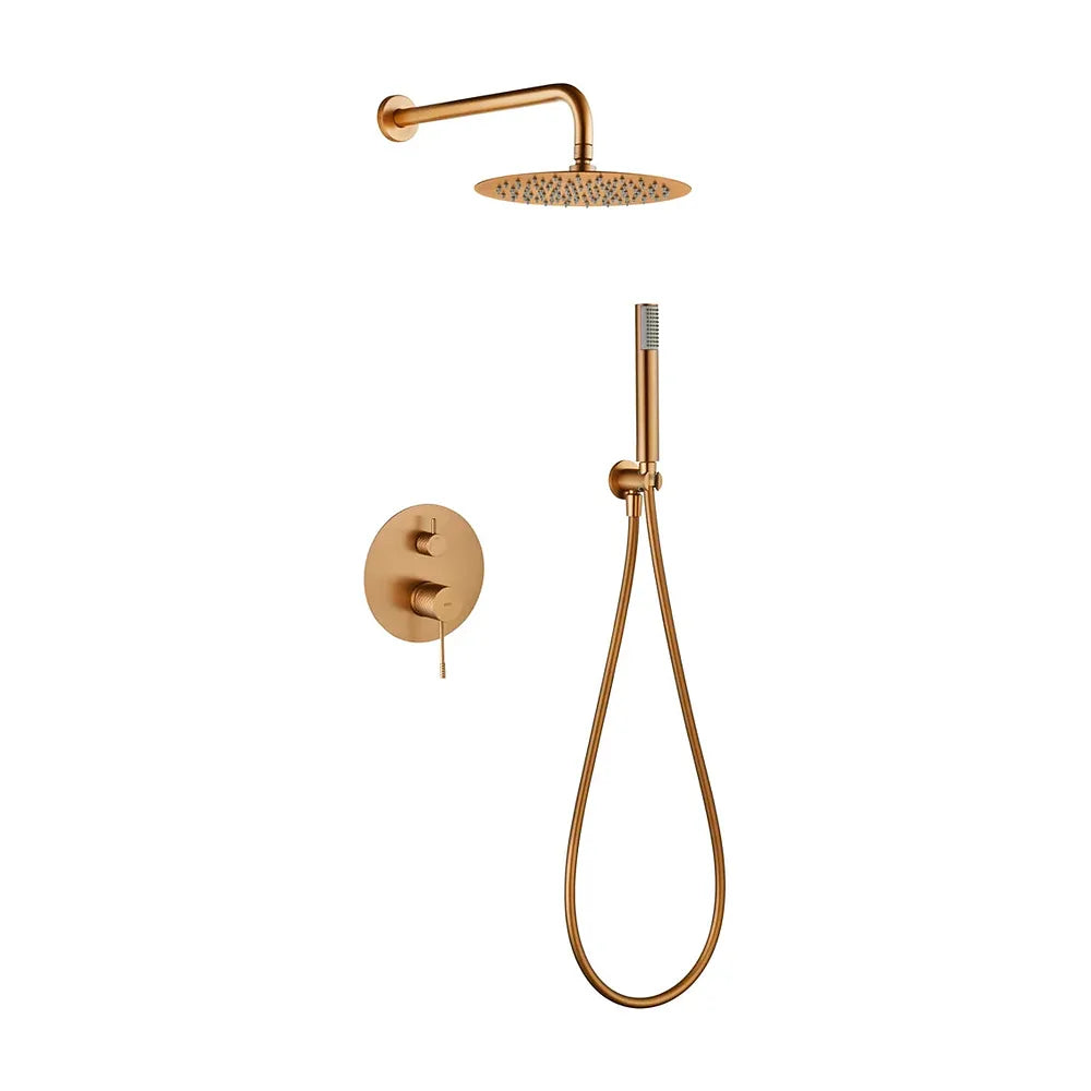 Conjunto ducha monomando empotrado Genova oro rosa cepillado Imex Imex