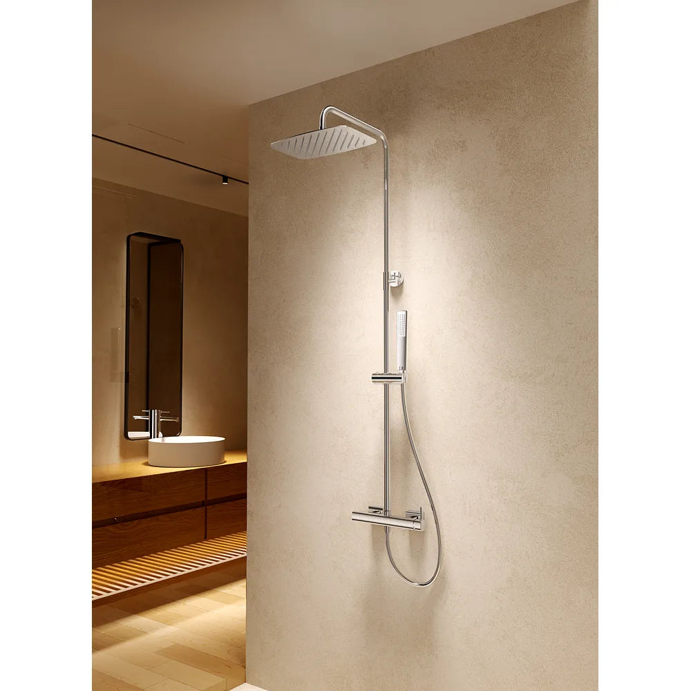 Plano o detalle técnico de Conjunto ducha monomando Toscana níquel cepillado Imex (vista 3)