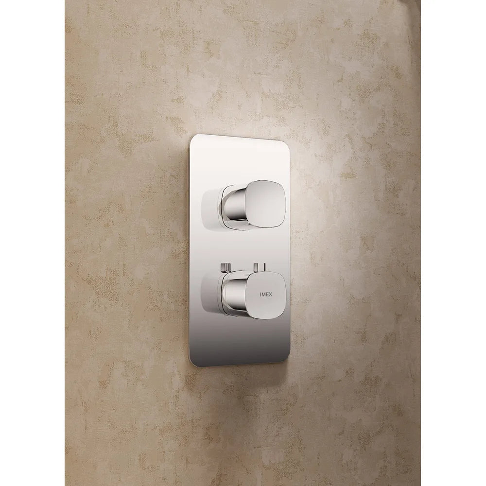 Plano o detalle técnico de Conjunto Ducha Termostático Empotrado Arezzo Oro Rosa Cepillado Imex (vista 3)