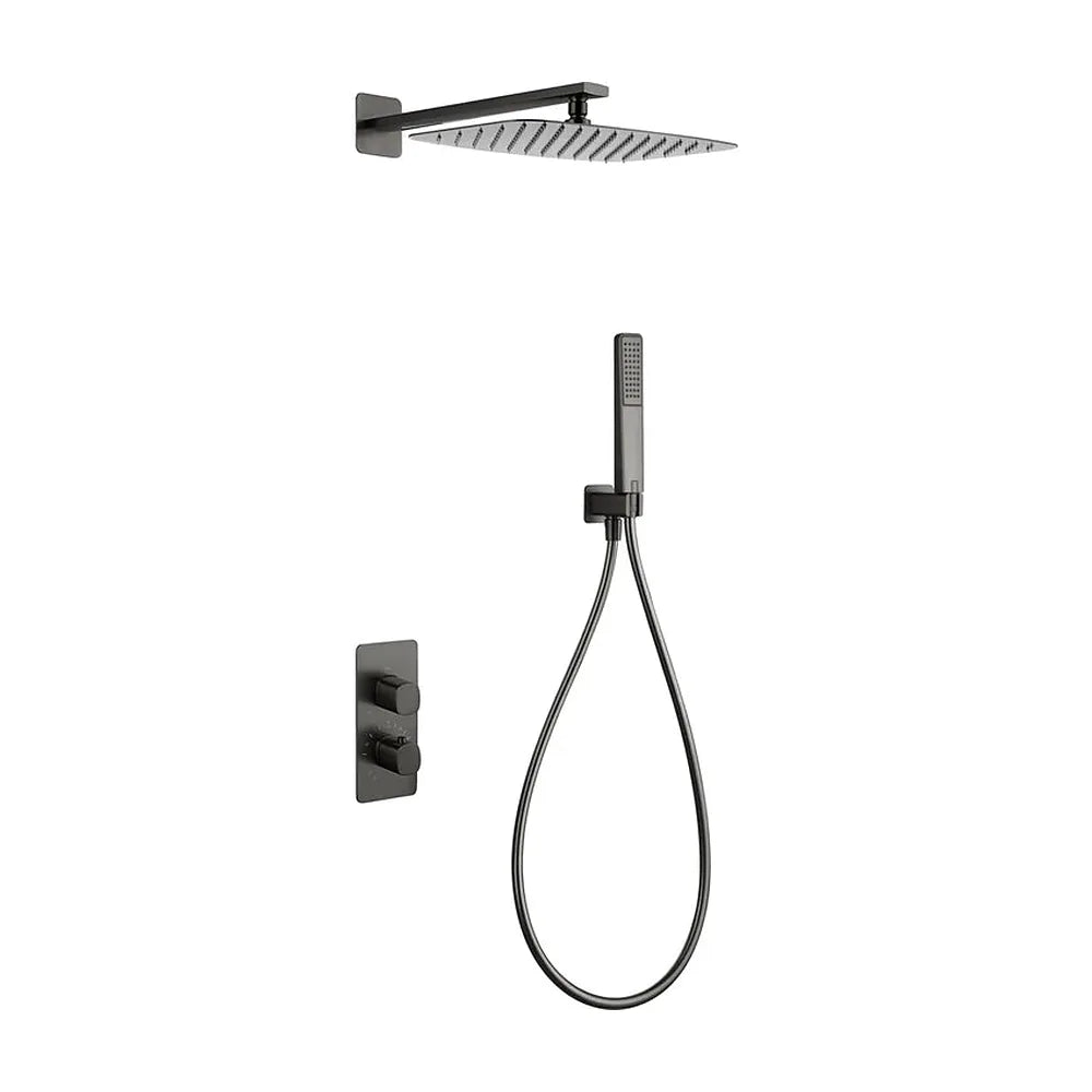Conjunto Ducha Termostático Empotrado Firenze Black Gun Metal Imex Imex