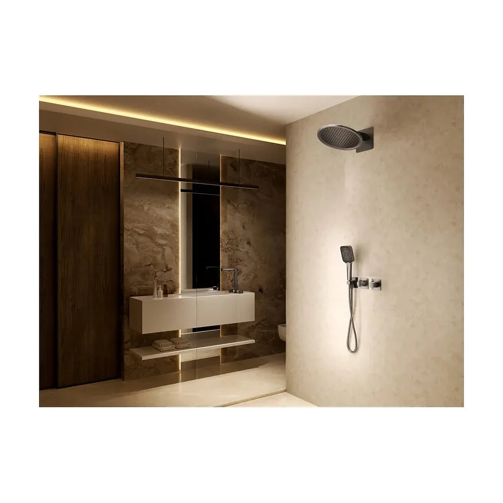 Vista principal de Conjunto ducha termostático empotrado Inari black gun metal Imex