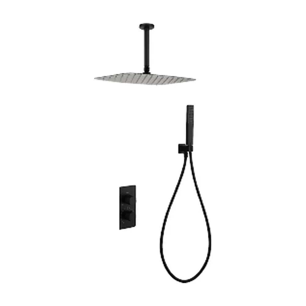 Conjunto ducha termostático empotrado Sassari negro mate Imex Imex