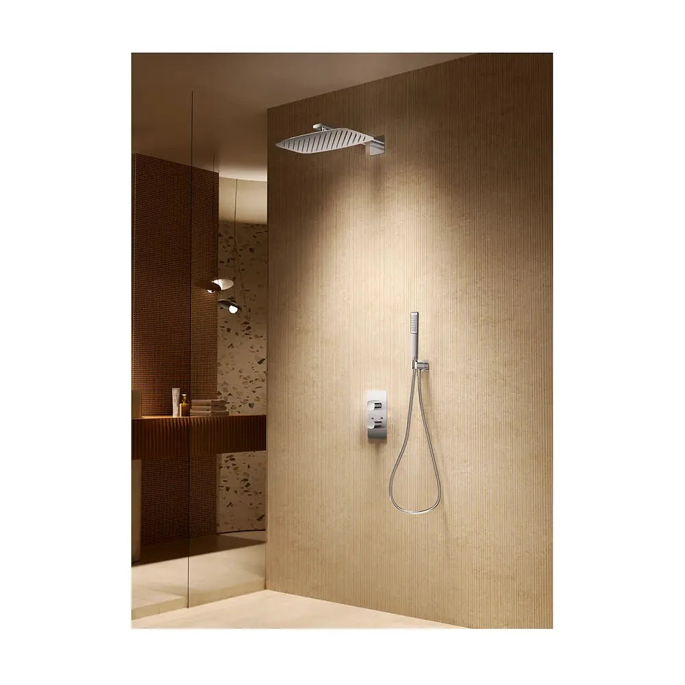 Vista en conjunto ambientada de Conjunto ducha termostático empotrado Toscana oro rosa cepillado Imex