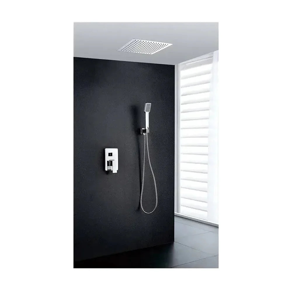 Conjunto para ducha con un rociador de techo de diseño moderno con un acabado cromado Gales de Imex Imex