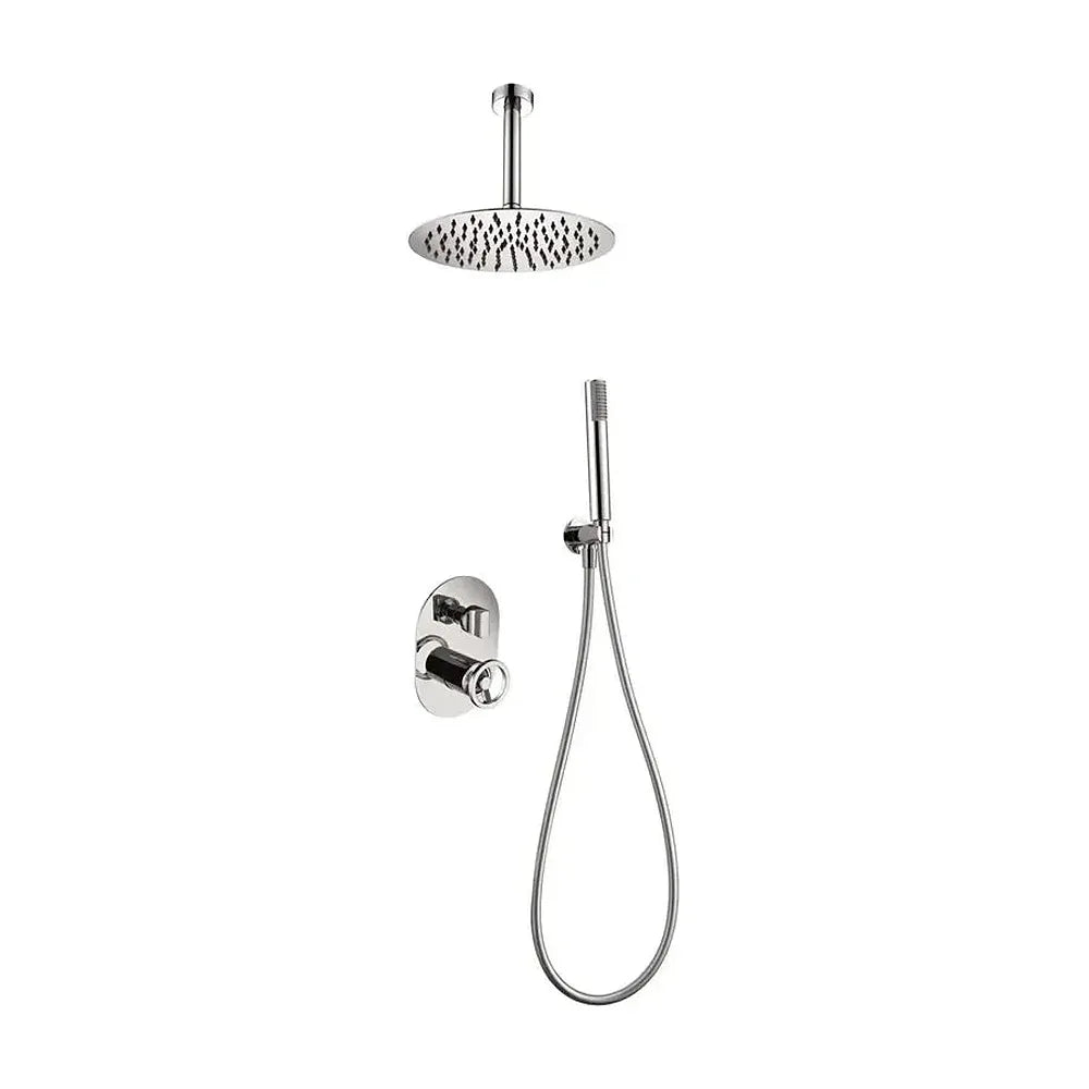 Conjunto para ducha de pared con un diseño moderno de acabado cromado vesubio Olimpo de Imex Imex