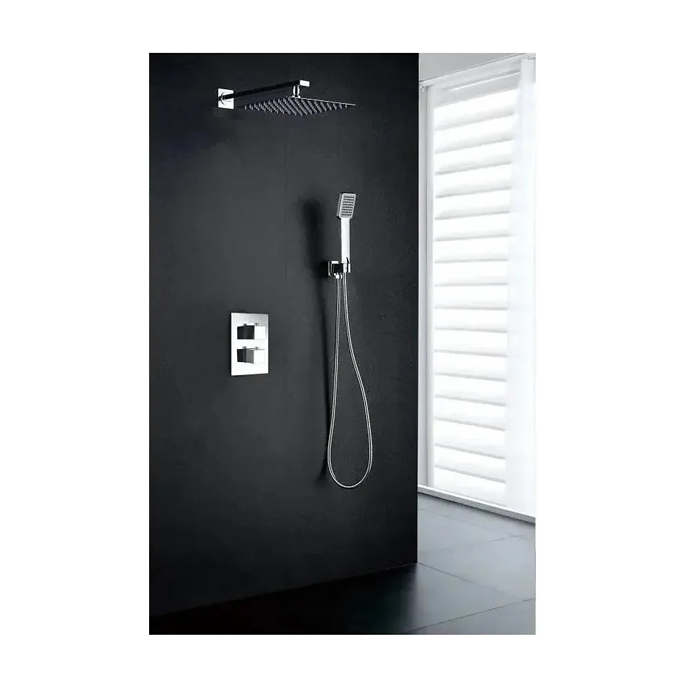 Vista principal de Conjunto termostático de 3 módulos para ducha con un diseño moderno de acabado cromado Cies de Imex