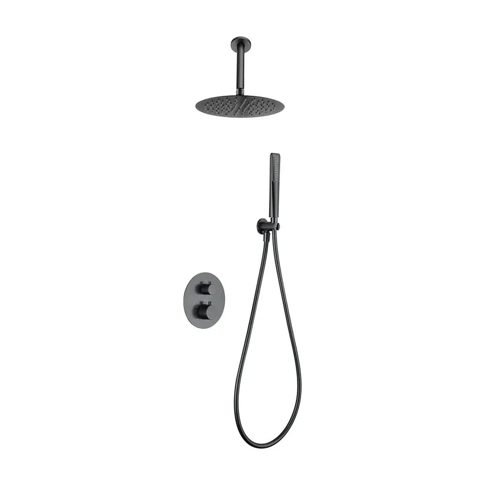 Ducha Termostática Empotrada Imex Salerno Black Gun Metal Imex