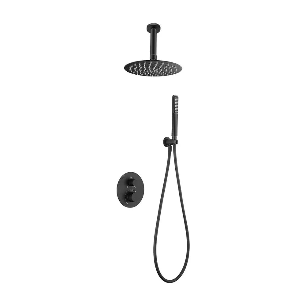Ducha Termostática Empotrada Imex Salerno Negro Mate Imex