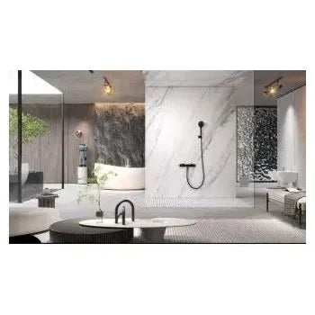 Vista principal de Grifería termostática para ducha con mango y flexo hecha de latón con acabado negro mate Eco-kent de Imex