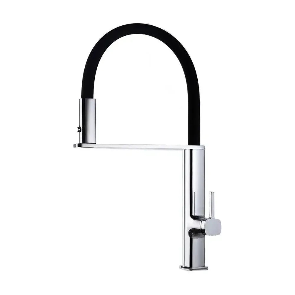 Grifo de cocina monomando de caño extra alto fabricado en latón cromado y negro Menorca de Imex Imex