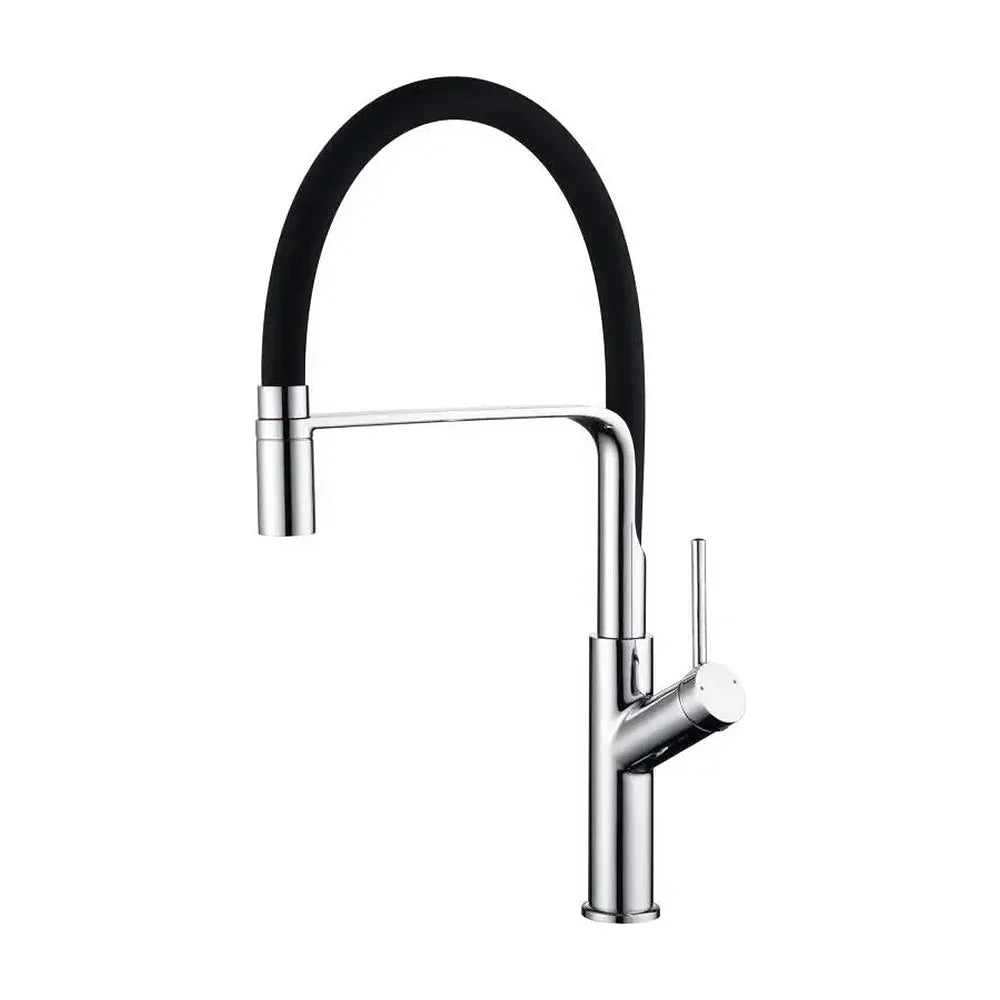 Grifo de cocina monomando de caño flexible con acabado negro mate y cromado Sena de Imex Imex