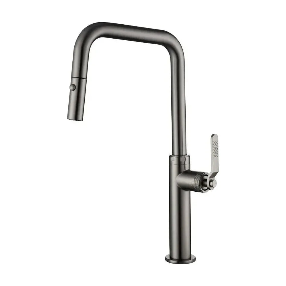 Grifo de cocina monomando extraíble con difusor doble jet de acabado black gun metal Niza de Imex Imex