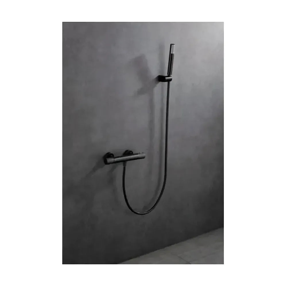 Grifo de ducha termostático de latón y abs y de acabado black gun metal Line de Imex Imex