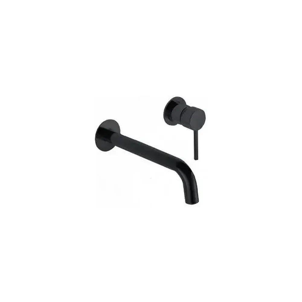 Grifo de lavabo monomando negro mate para empotrar a pared de 2 cuerpos Etna de Imex Imex