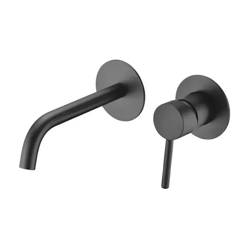 Grifo de lavabo para empotrar en pared con un acabado negro mate stick Milos de Imex Imex