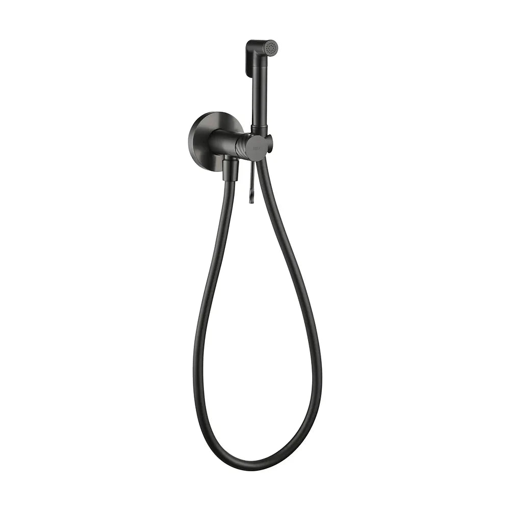 Vista trasera o instalación de Grifo empotrado de bidé Bless black gun metal Imex